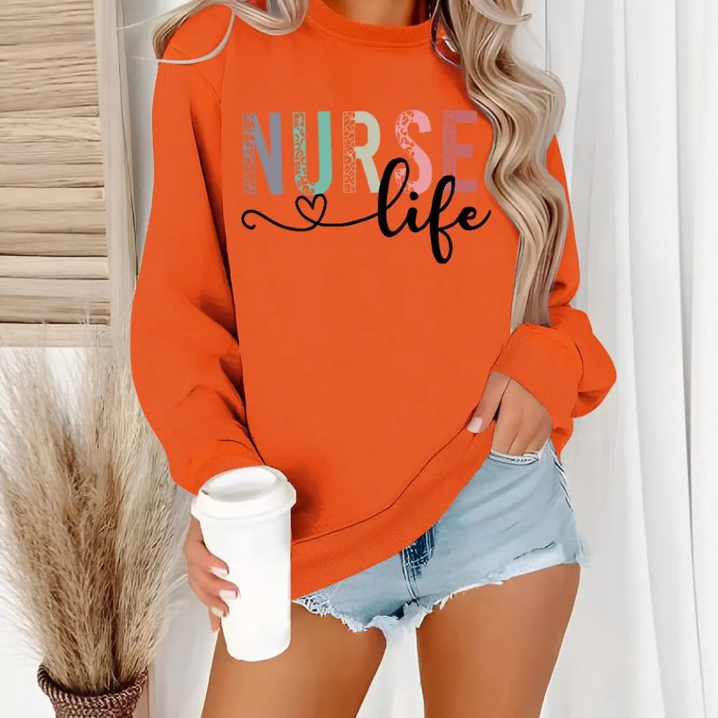 “Nurse Life Sweatshirt | Cozy Graphic Crewneck for Women | Gather & Co. LLC”
