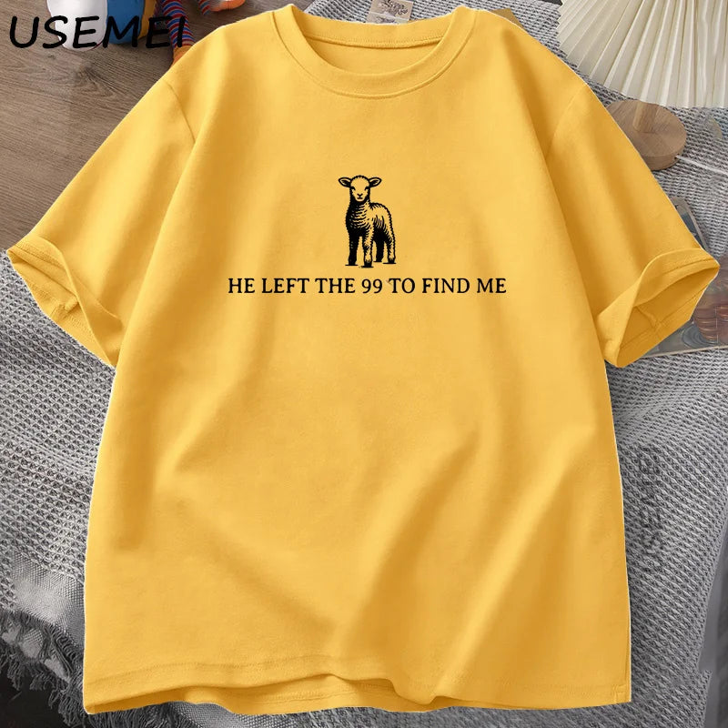 He Left the 99” Christian Bible Verse T-Shirt for Men – Faith-Based Graphic Tee, Short Sleeve, Cotton