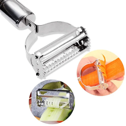 Stainless Steel Vegetable & Fruit Peeler – Julienne & Grater Slicer