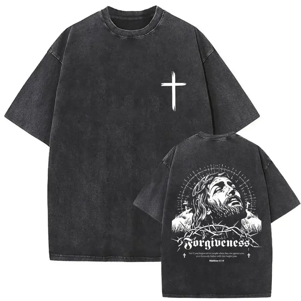 Men’s Christian Vintage Graphic Tees – Forgive Them Father + 30 Bold Faith-Based Designs