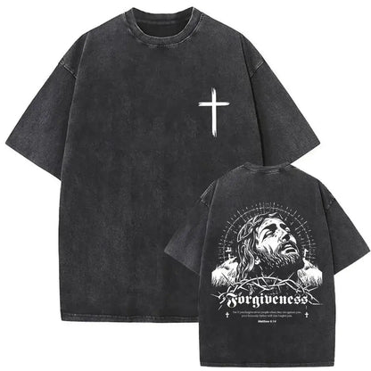 Men’s Christian Vintage Graphic Tees – Forgive Them Father + 30 Bold Faith-Based Designs