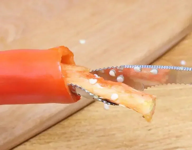 Stainless Steel Pepper & Zucchini Corer – Serrated Kitchen Tool