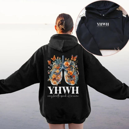 “YHWH Floral Faith Hoodie | Women’s Christian Hoodie | Yahweh Bible Verse Sweatshirt | Gather & Co. LLC”