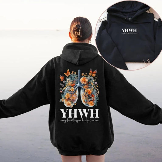 “YHWH Floral Faith Hoodie | Women’s Christian Hoodie | Yahweh Bible Verse Sweatshirt | Gather & Co. LLC”
