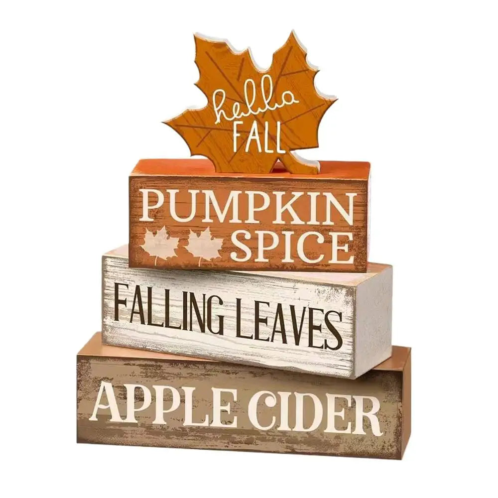 Autumn Harvest Wooden Table Sign – Fall Decor Centerpiece for Kitchen, Table, and Home
