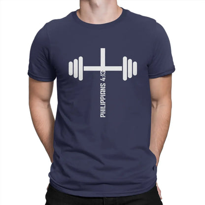 Philippians 4:13 Fitness Tee - Vintage Christian Workout Shirt