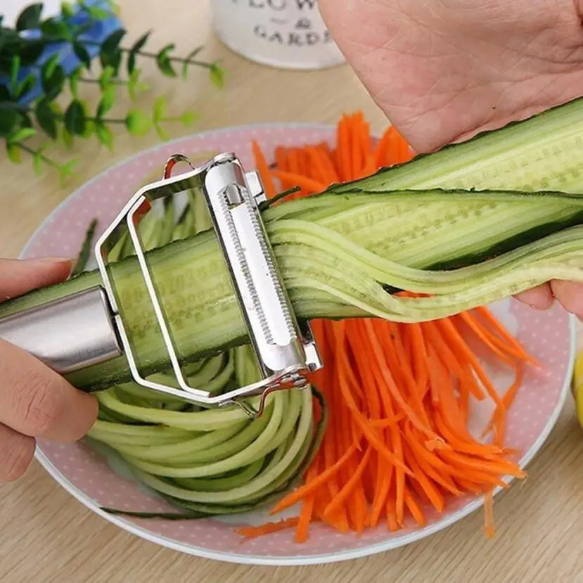 Stainless Steel Vegetable & Fruit Peeler – Julienne & Grater Slicer