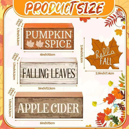 Autumn Harvest Wooden Table Sign – Fall Decor Centerpiece for Kitchen, Table, and Home