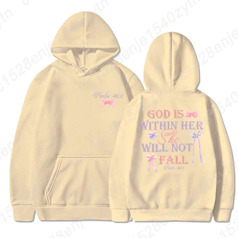 “God Is Within Her Hoodie | Psalm 46:5 Christian Women’s Faith Sweatshirt | Gather & Co. LLC”