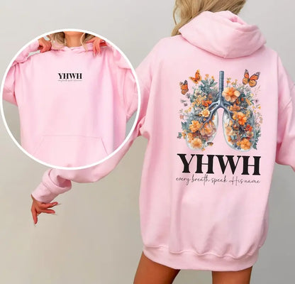 “YHWH Floral Faith Hoodie | Women’s Christian Hoodie | Yahweh Bible Verse Sweatshirt | Gather & Co. LLC”