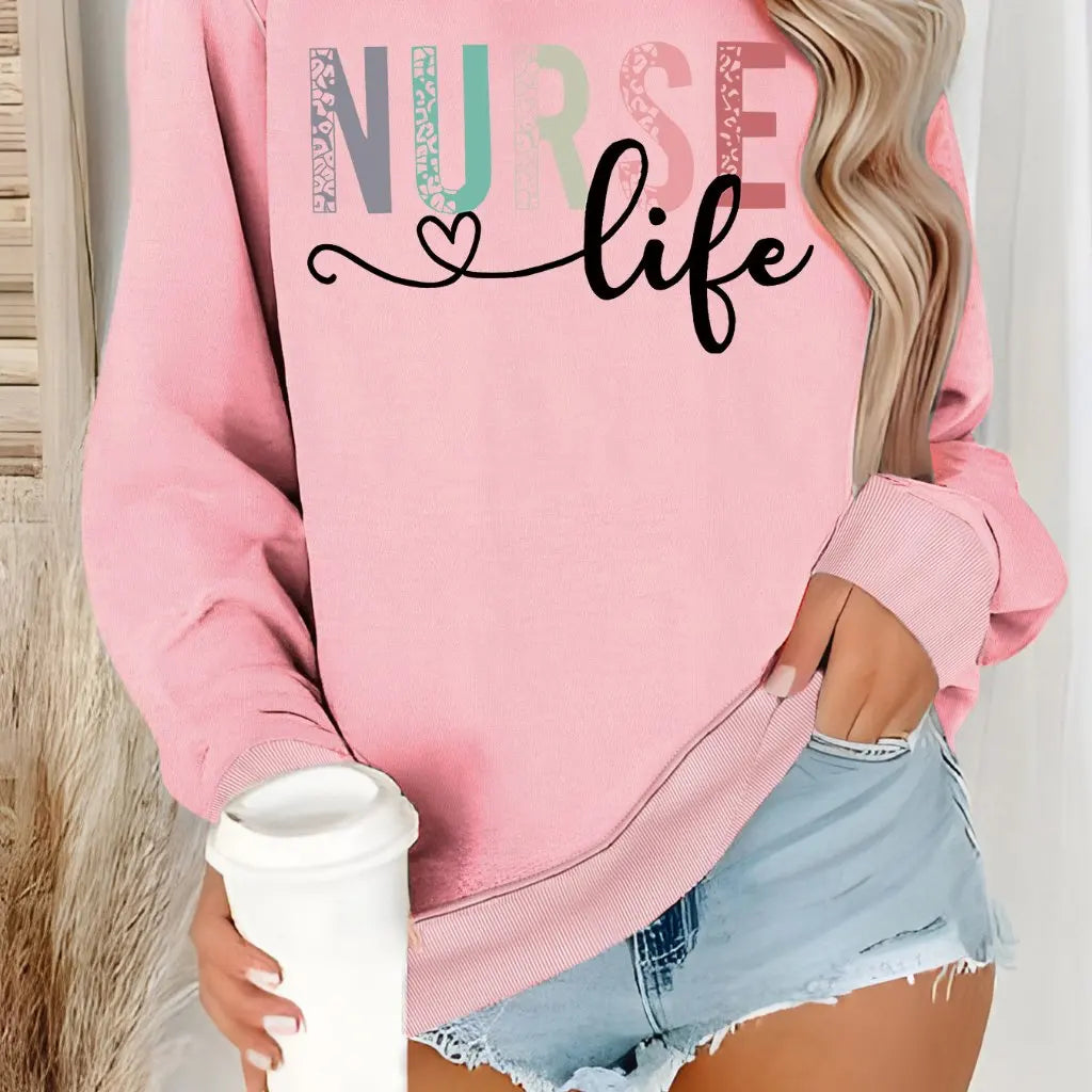 “Nurse Life Sweatshirt | Cozy Graphic Crewneck for Women | Gather & Co. LLC”