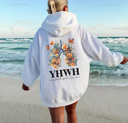 “YHWH Floral Faith Hoodie | Women’s Christian Hoodie | Yahweh Bible Verse Sweatshirt | Gather & Co. LLC”