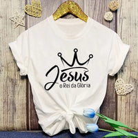 Jesus is King | O Rei da Glória Christian T-Shirt – Summer Faith Graphic T-Shirt