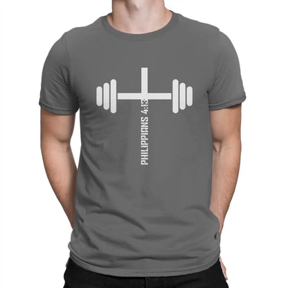 Philippians 4:13 Fitness Tee - Vintage Christian Workout Shirt