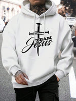 Team Jesus Men’s Christian Hoodie – Cross Design, Faith-Based Streetwear, Casual Hooded Sweatshirt