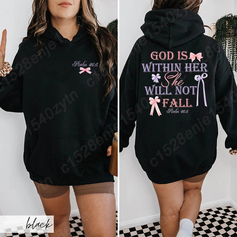 “God Is Within Her Hoodie | Psalm 46:5 Christian Women’s Faith Sweatshirt | Gather & Co. LLC”