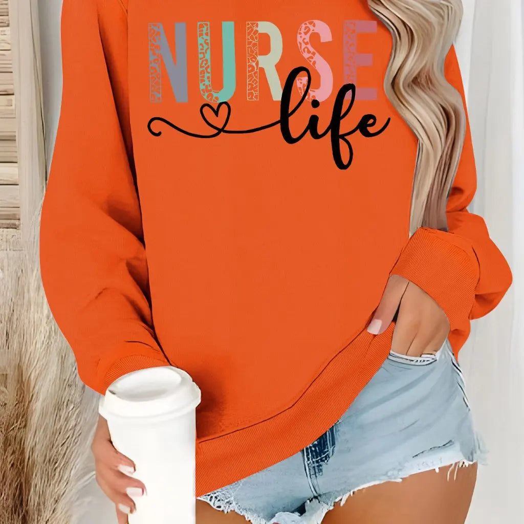 “Nurse Life Sweatshirt | Cozy Graphic Crewneck for Women | Gather & Co. LLC”