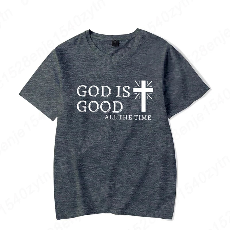 God Is Good All the Time – Men’s Christian T-Shirt | Faith-Based Black Tee