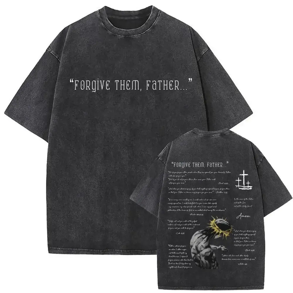 Men’s Christian Vintage Graphic Tees – Forgive Them Father + 30 Bold Faith-Based Designs