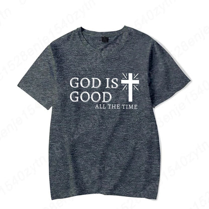 God Is Good All the Time – Men’s Christian T-Shirt | Faith-Based Black Tee