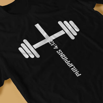 Philippians 4:13 Fitness Tee - Vintage Christian Workout Shirt
