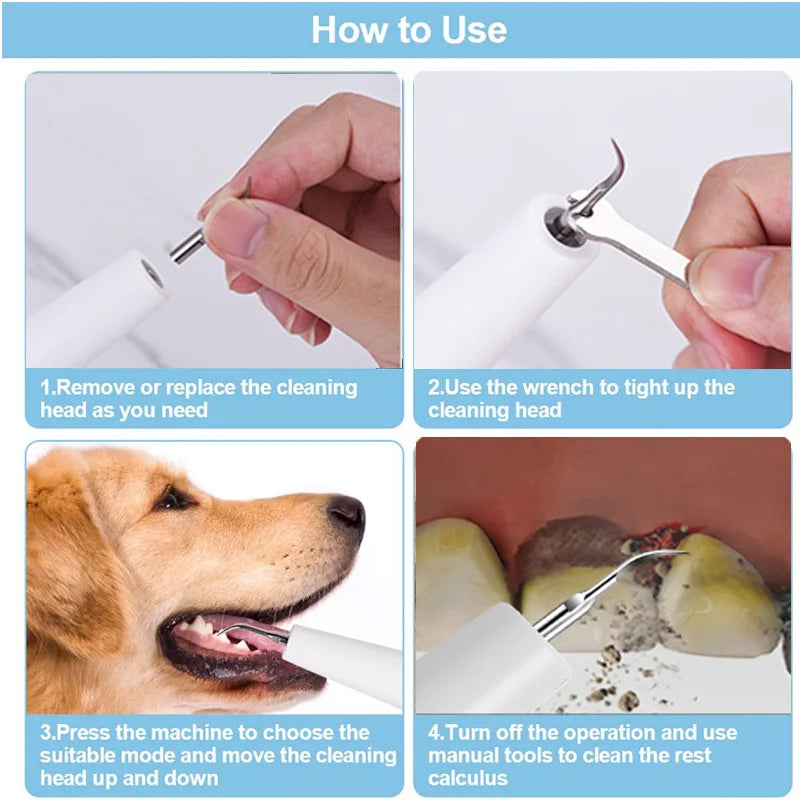 Ultrasonic Pet Tooth Cleaner - Electric Scaler For Dogs & Cats ( Plaque & Tartar Remover )