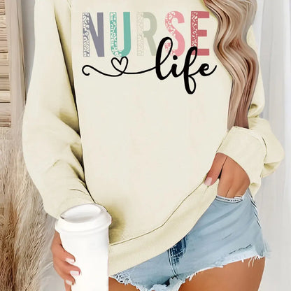 “Nurse Life Sweatshirt | Cozy Graphic Crewneck for Women | Gather & Co. LLC”