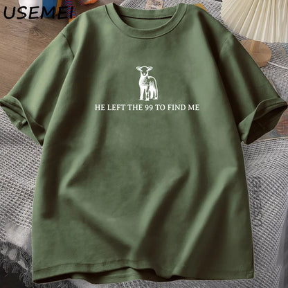 He Left the 99” Christian Bible Verse T-Shirt for Men – Faith-Based Graphic Tee, Short Sleeve, Cotton