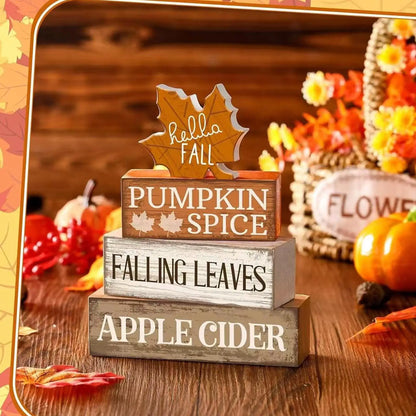 Autumn Harvest Wooden Table Sign – Fall Decor Centerpiece for Kitchen, Table, and Home