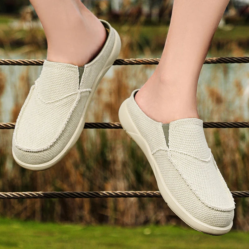 Canvas Slip - On Shoes For Men - Breathable Year - Round Comfort