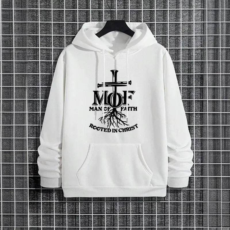 “Man of Faith Christian Hoodie | Bible Verse Streetwear Sweatshirt for Men | Gather & Co. LLC”