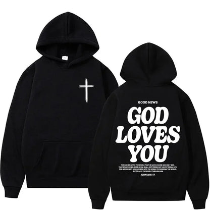 “God Loves You Unisex Christian Hoodie | 20+ Bible Verse Designs | Men’s & Women’s Faith Sweatshirts | Gather & Co. LLC”