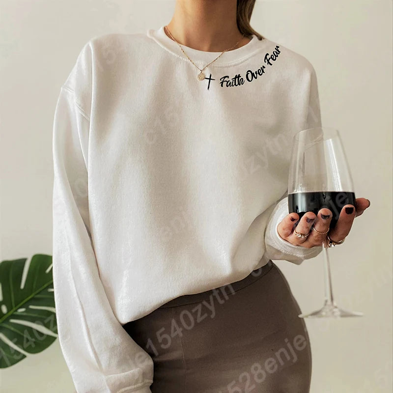 Faith Over Fear Sweatshirt - Long Sleeve Christian Crewneck