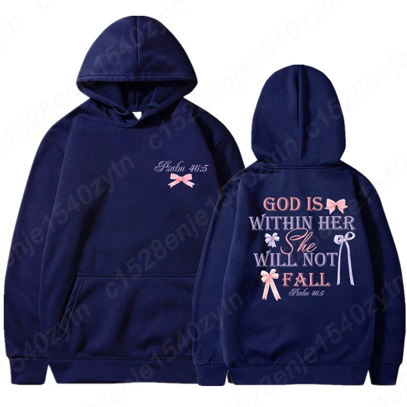 “God Is Within Her Hoodie | Psalm 46:5 Christian Women’s Faith Sweatshirt | Gather & Co. LLC”