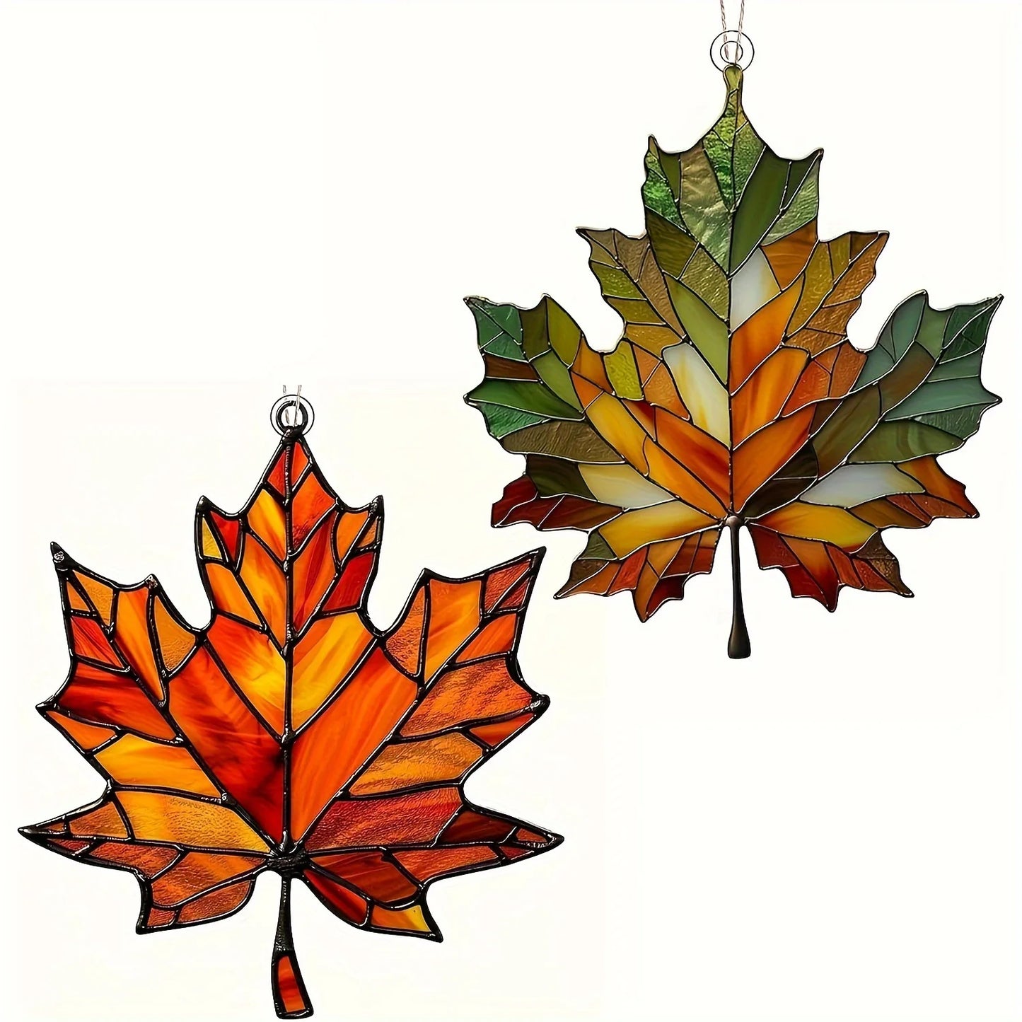 Thanksgiving Acrylic Maple Leaf Light Catcher – Autumn Home & Door Decor Gift