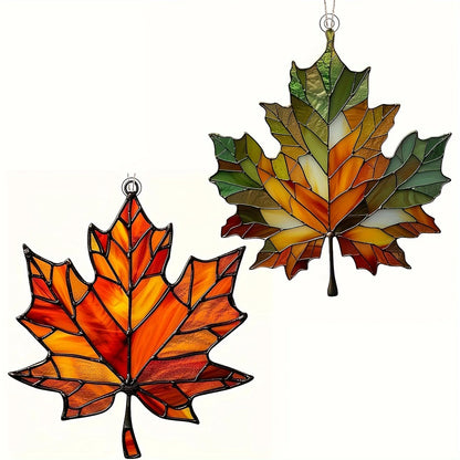Thanksgiving Acrylic Maple Leaf Light Catcher – Autumn Home & Door Decor Gift