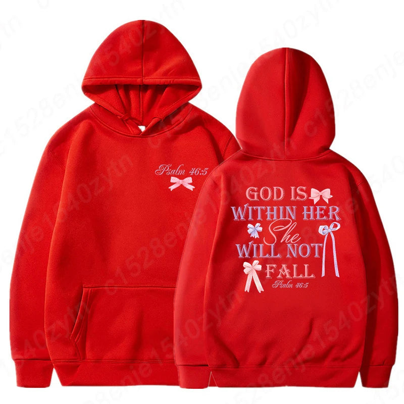 “God Is Within Her Hoodie | Psalm 46:5 Christian Women’s Faith Sweatshirt | Gather & Co. LLC”