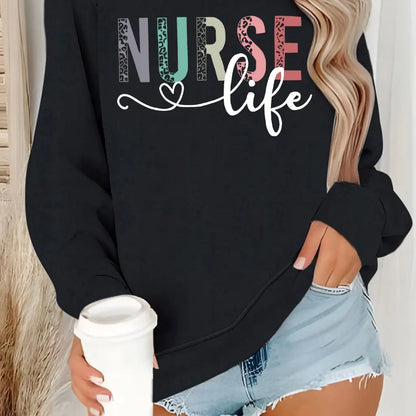 “Nurse Life Sweatshirt | Cozy Graphic Crewneck for Women | Gather & Co. LLC”