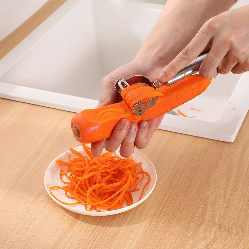 Stainless Steel Vegetable & Fruit Peeler – Julienne & Grater Slicer