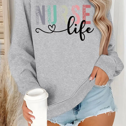 “Nurse Life Sweatshirt | Cozy Graphic Crewneck for Women | Gather & Co. LLC”
