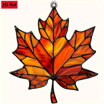 Thanksgiving Acrylic Maple Leaf Light Catcher – Autumn Home & Door Decor Gift